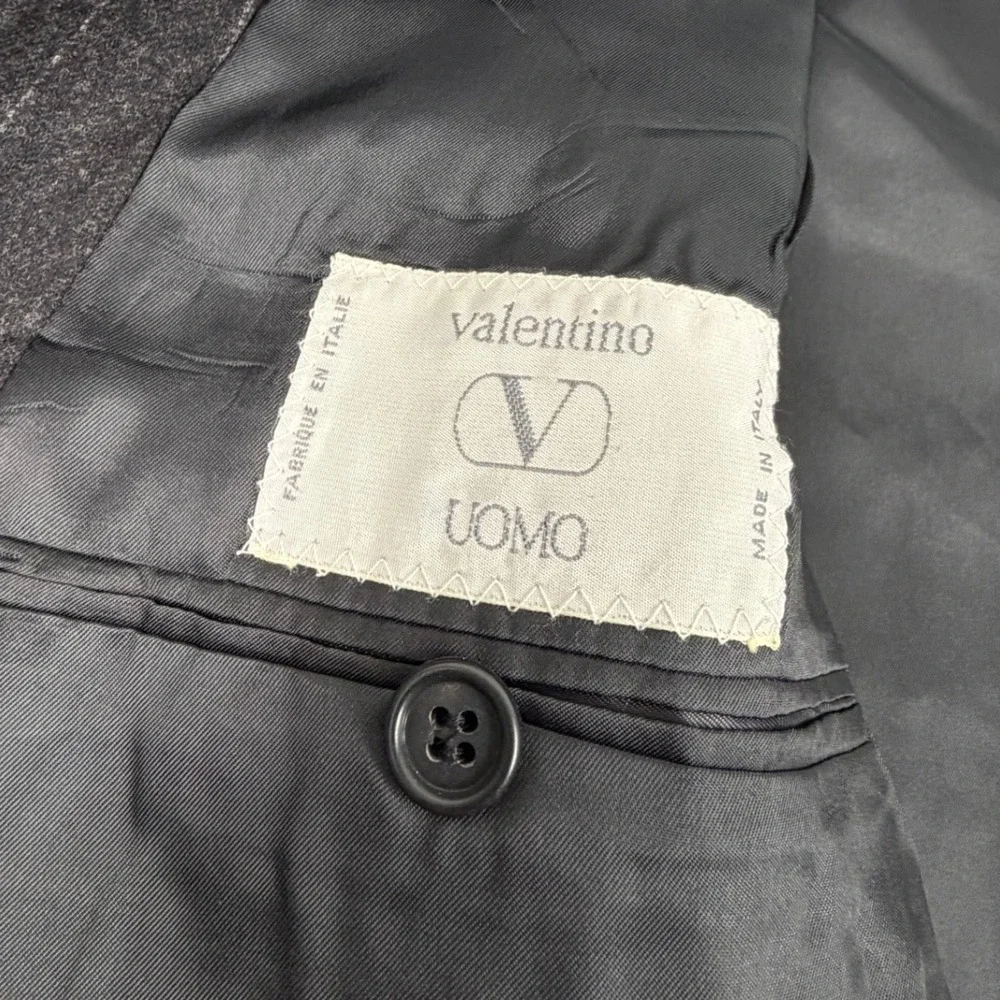 Valentino Uomo Suit Jacket Men Size 42R Charcoal Pinstripe Made in Italy Wool
